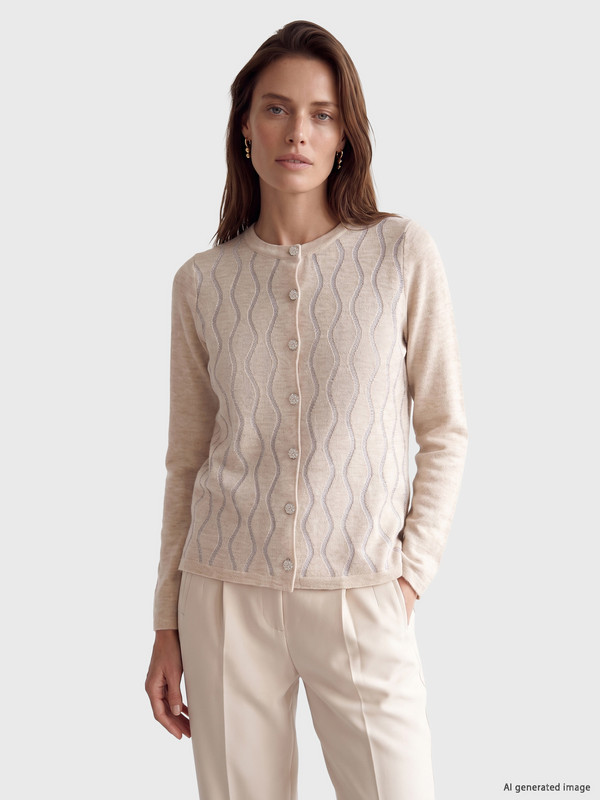 LCW Grace Cardigan Tricotat cu Model cu Nasturi Decorat pentru Femei