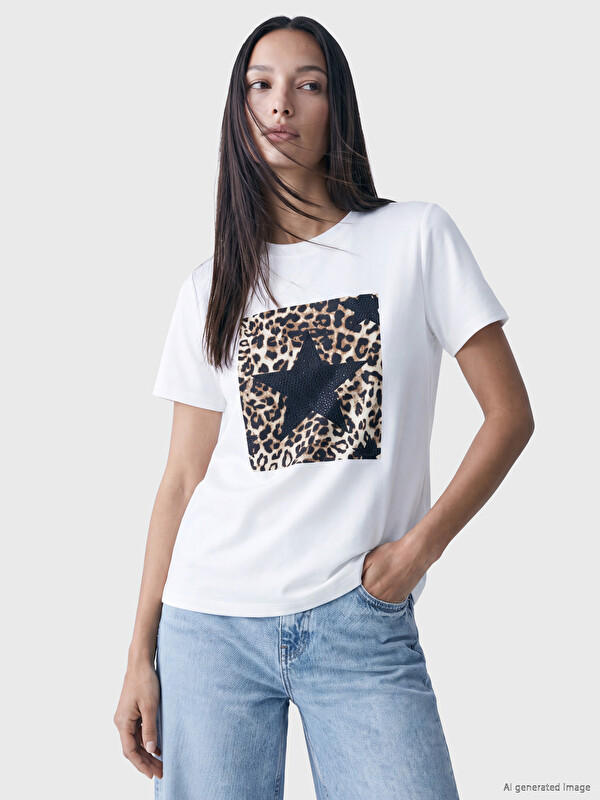 LCW EVERYDAY Printed Soft Touch Women's T-Shirt