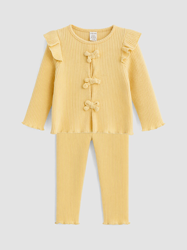 LCW baby Bow Detailed Baby Girls' Set