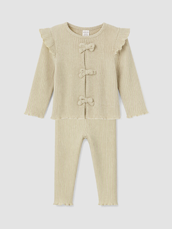 LCW baby Bow Detailed Baby Girls' Set