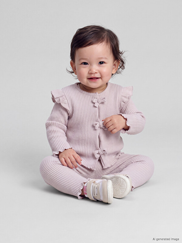 LCW baby Bow Detailed Baby Girls' Set
