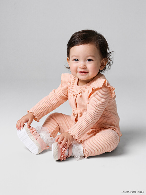 LCW baby Bow Detailed Baby Girls' Set