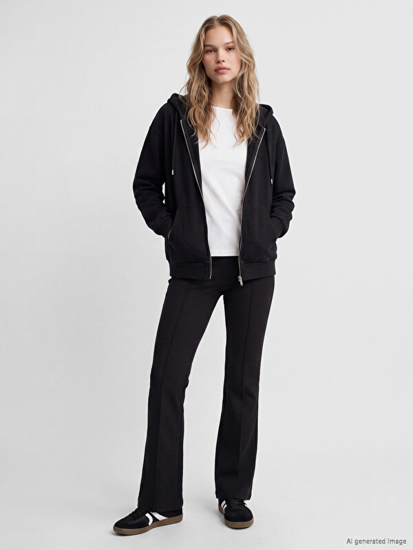 LCW Vision High Waisted Flare Women's Trousers