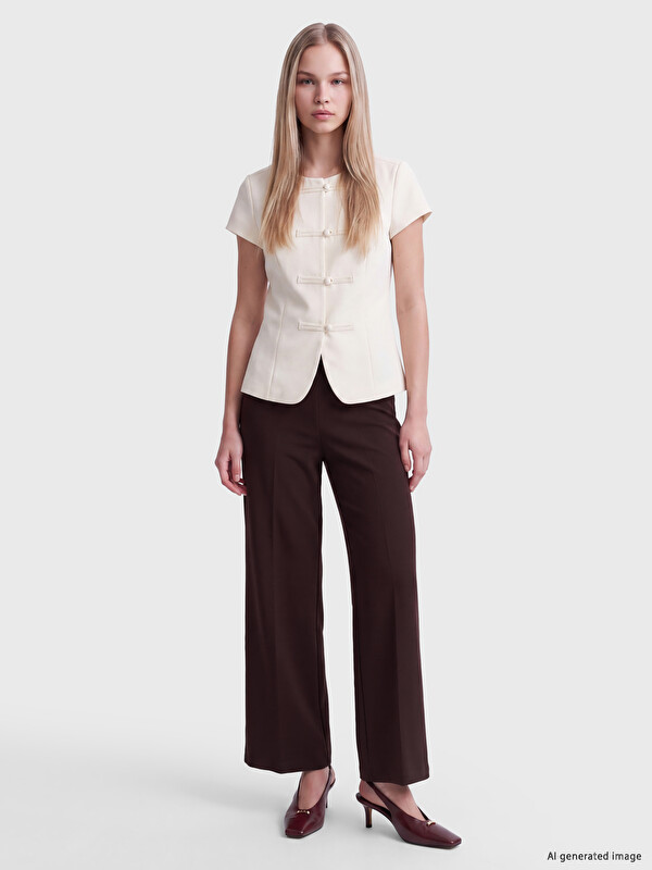 LCW Vision Waist Zippered Women's Fabric Trousers