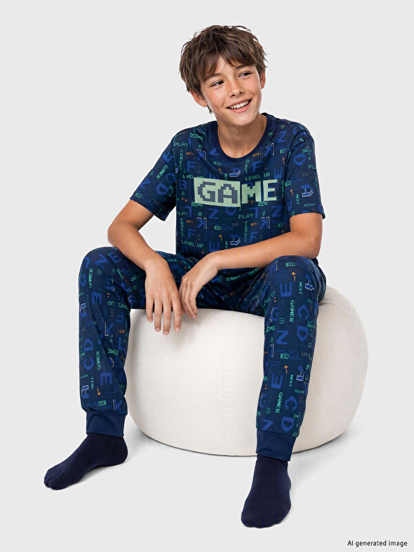 LCW Kids Printed Boys' Pyjamas Set