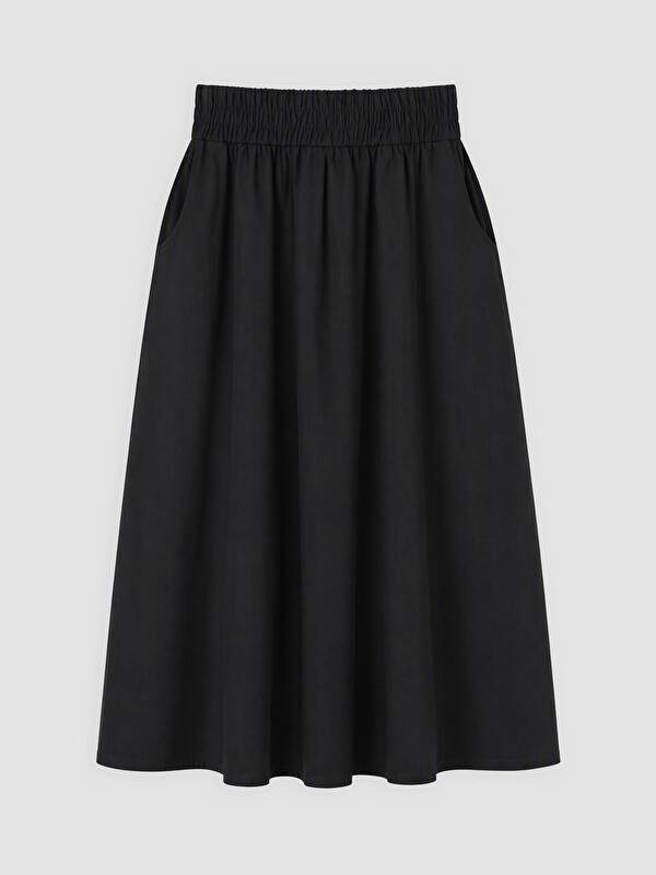 XSIDE Elastic Waist Pocketed Flared Skirt