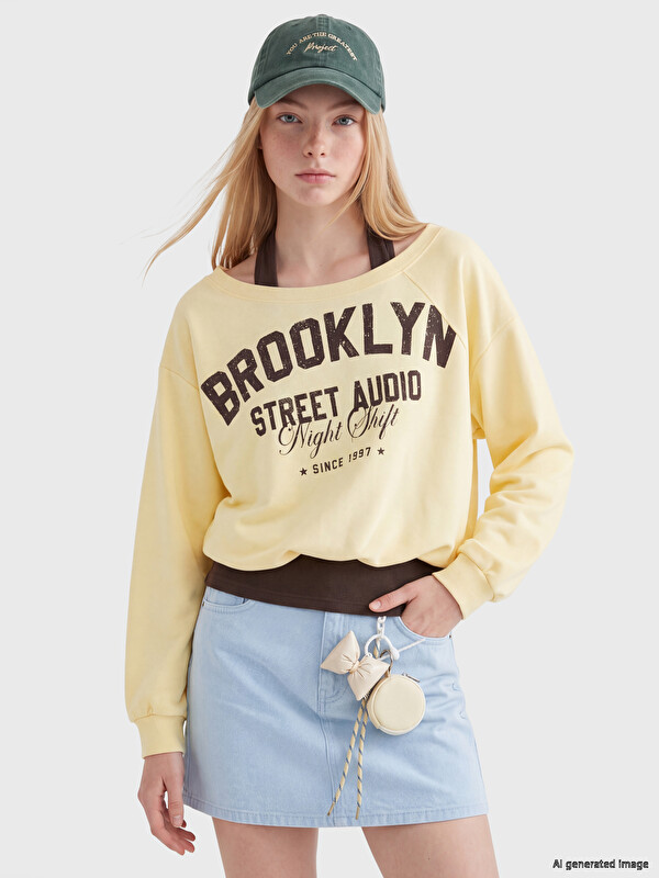 XSIDE Slash Neck Soft Touch Women's Sweatshirt