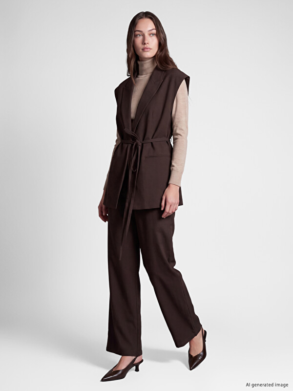 LCW Modest Elastic Waist Carrot Fit Pleated Women's Trousers