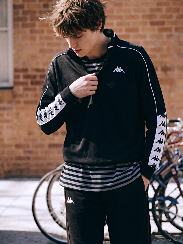Kappa LC WAIKIKI Sweatshirt me jakë të ngritur me vija për burra