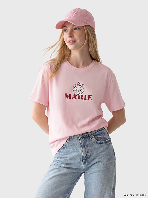 XSIDE تي شيرت نسائي مطبوع Marie من قطن ٪100