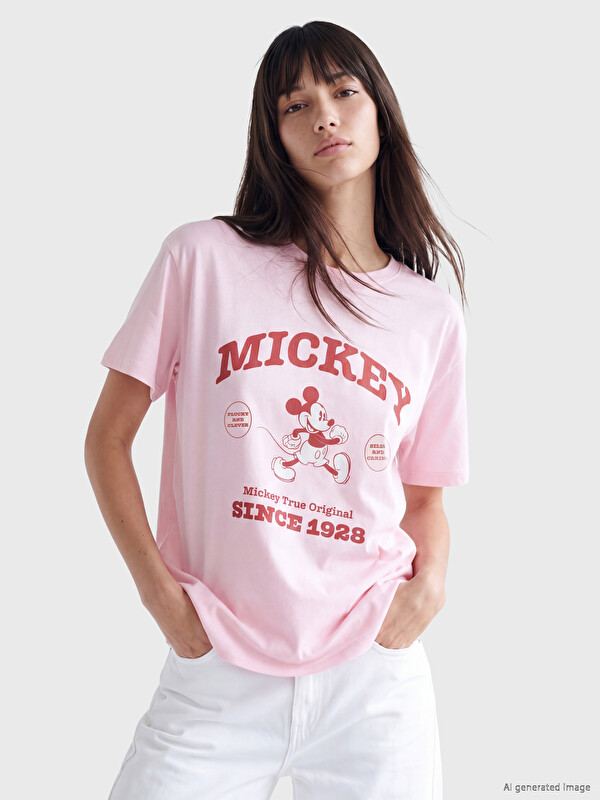 XSIDE Женска маица од 100% памук со печатен Mickey Mouse