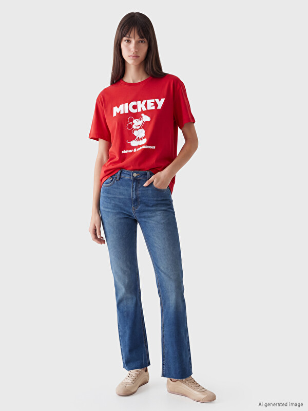 XSIDE Женска маица од 100% памук со печатен Mickey Mouse