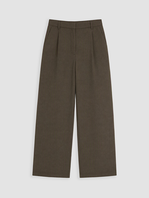 LCW Modest High Waist Pleated Women's Fabric Trousers