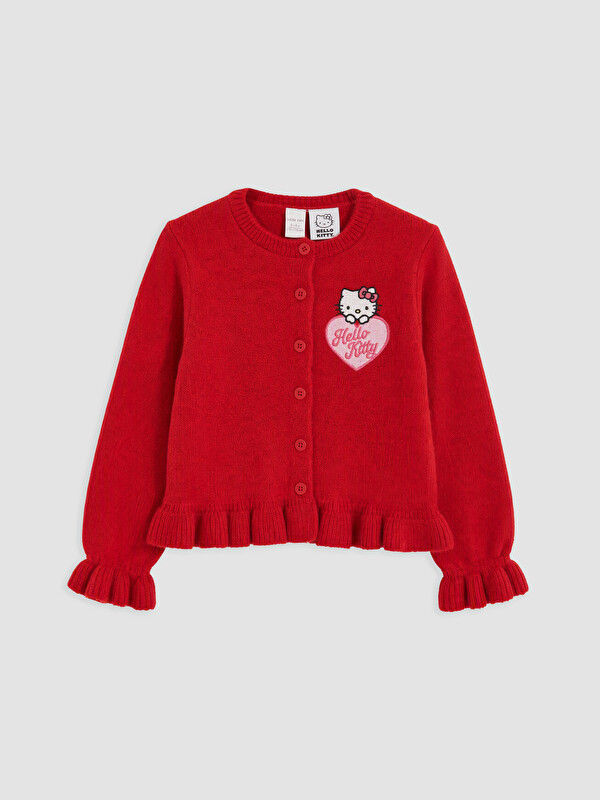 LCW Kids Hello Kitty Nakışlı Kız Çocuk Triko Hırka