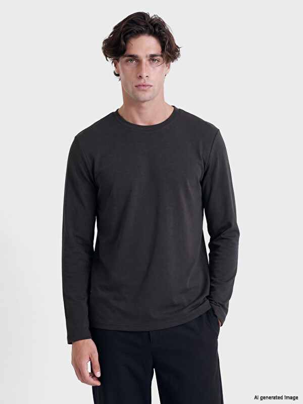 LCWAIKIKI Classic Crew Neck Long Sleeve Men's T-shirt