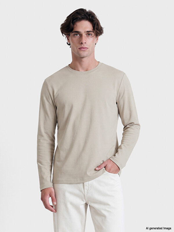 LCWAIKIKI Classic Crew Neck Long Sleeve Men's T-shirt