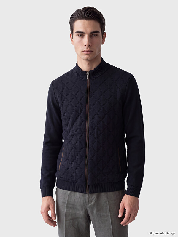LCWAIKIKI Classic Regular Fit Dik Yaka Erkek Triko Hırka