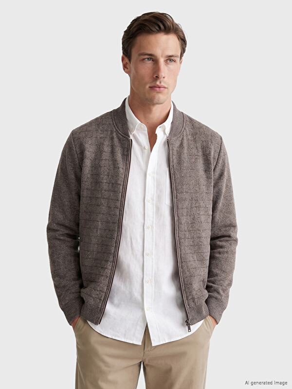 LCWAIKIKI Classic Regular Fit Baseball Collar Men's Knitwear Cardigan