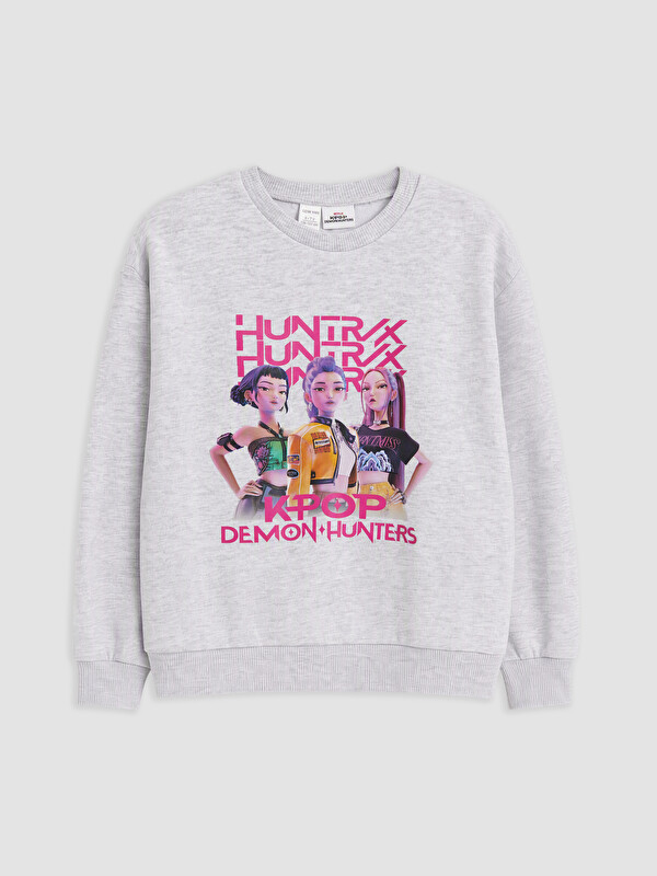 LCW Kids KPOP DEMON+HUNTERS Baskılı Kız Çocuk Sweatshirt