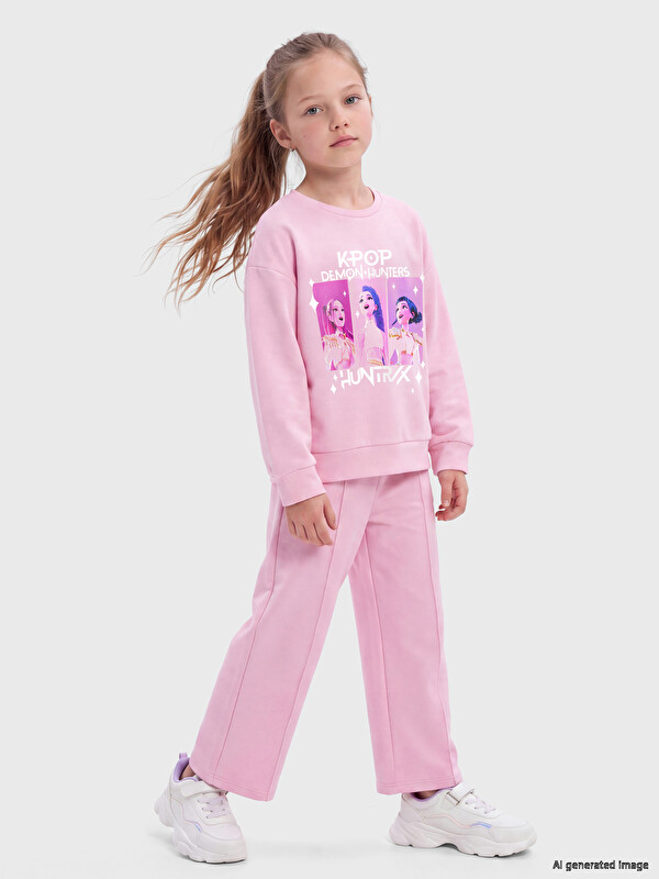 LCW Kids K-Pop Set sportiv i stampuar për vajza