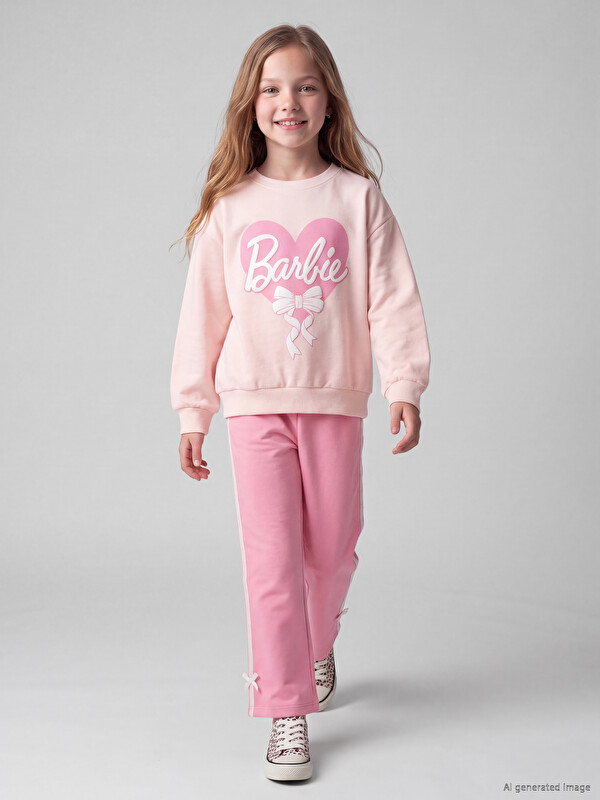 LCW Kids Barbie printani set za djevojčice