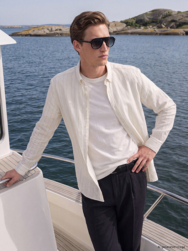 SOUTHBLUE Standard Fit Textured Men's Shirt