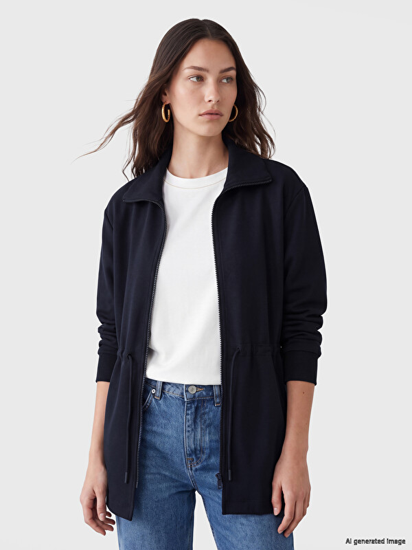 LCW Modest Soft Touch Women's Zip-Up Sweatshirt