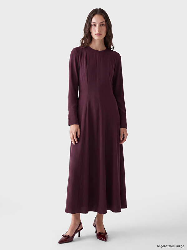 LCW Modest Rochie cu guler rotund și talie cambrată