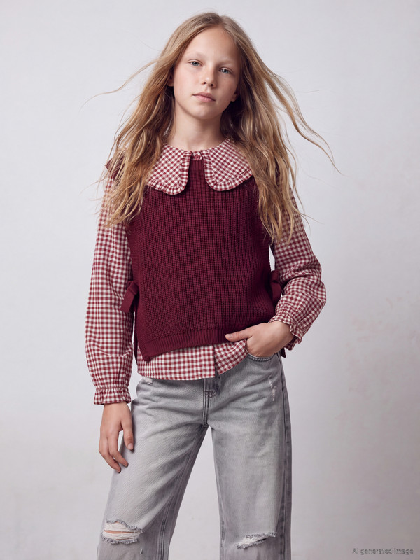 LCW Kids Plaid Girls' Shirt and Sweater