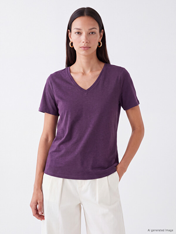 LCW EVERYDAY V Neck Women's T-Shirt