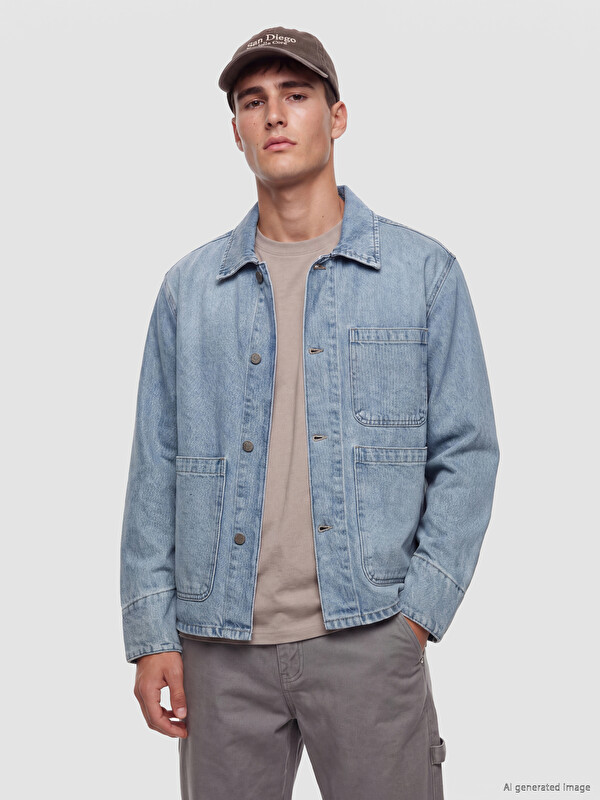 LCW Jeans Loose Fit Erkek Jean Ceket