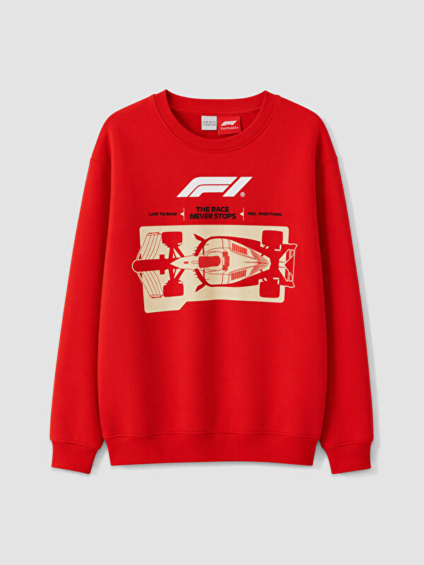 LCW Kids Formula 1 Printed Boys' Thick Sweatshirt