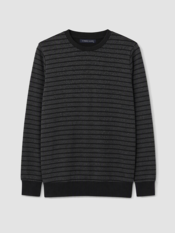 LCWAIKIKI Classic Crew Neck Striped Men's Sweatshirt