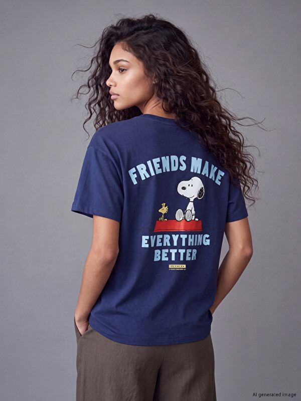 XSIDE T-shirt pambuk 100% me print Snoopy për gra