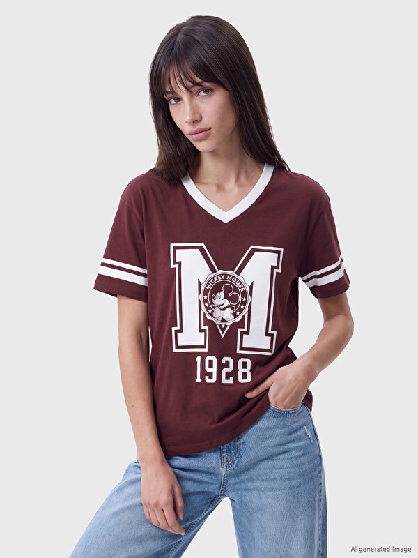 XSIDE Mickey Mouse Printed Oversize Women's T-Shirt