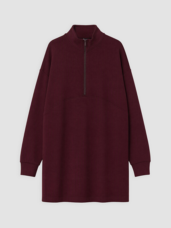 LCW Modest Woman Plum Sweatshirt Tunic