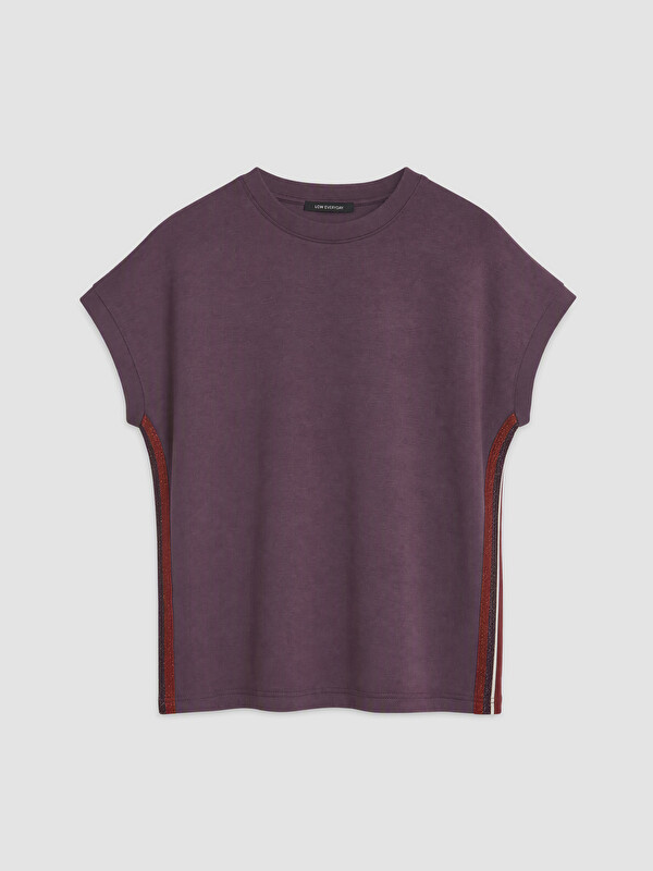 LCW EVERYDAY Şerit Detaylı Soft Touch Oversize Kadın Tişört