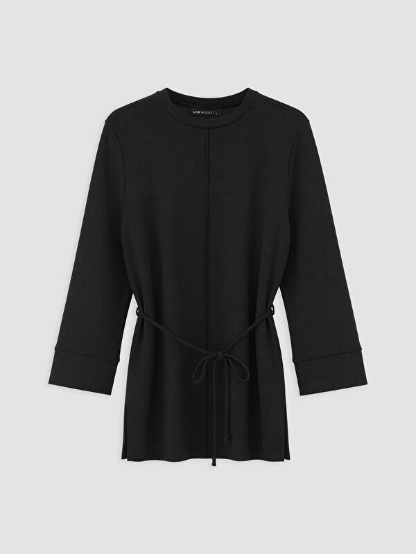 LCW Modest Woman Black Sweatshirt Tunic