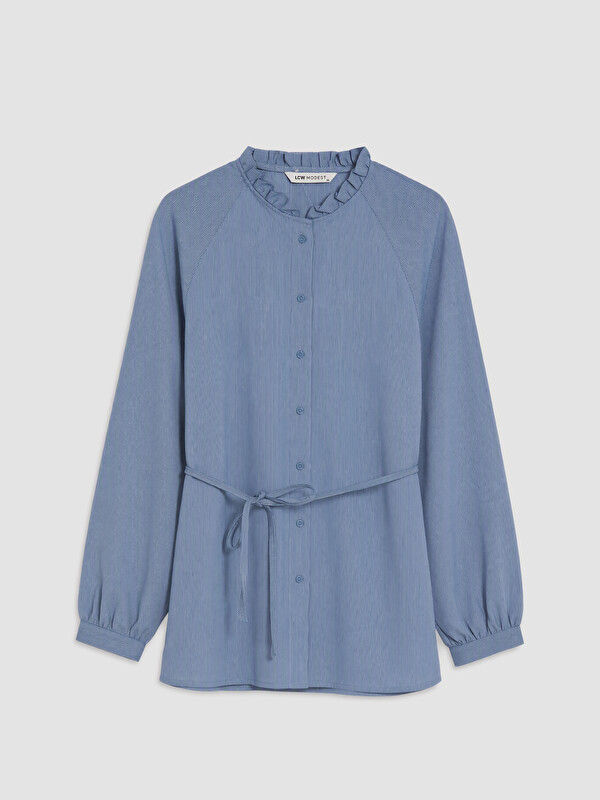 LCW Modest Woman Blue Shirt Tunic