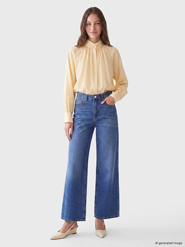 LCW Modest Wideleg Kadın Jean Pantolon