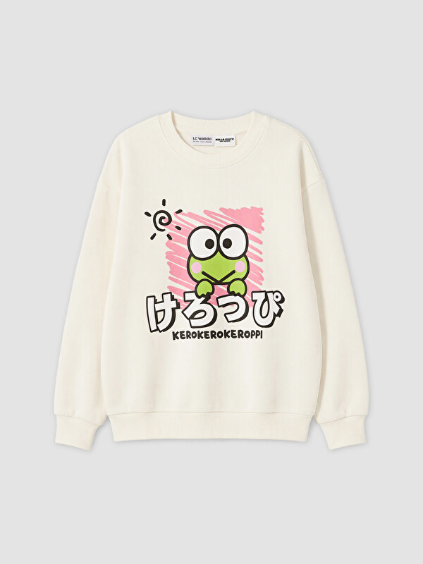 LCW Kids Kerokerokeroppi Baskılı Kız Çocuk Kalın Sweatshirt