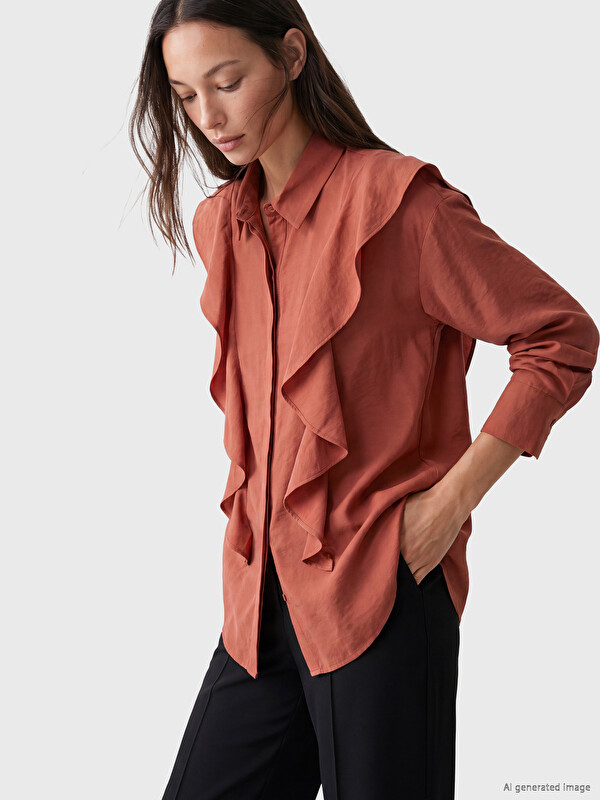 LCW EVERYDAY Modal Blended Frilled Women's Shirt Tunic