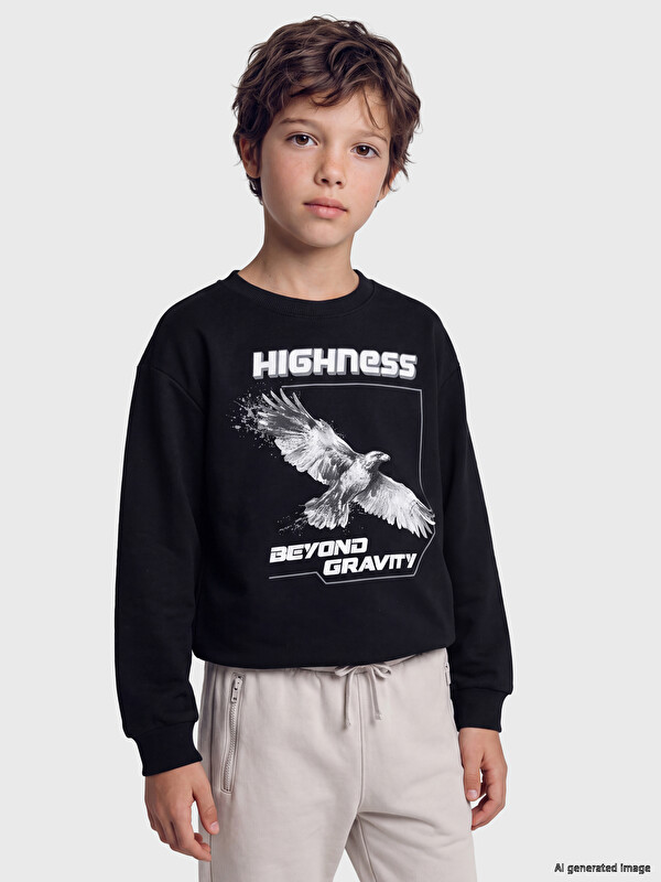 LCW Kids Printed Boys' Thick Sweatshirt