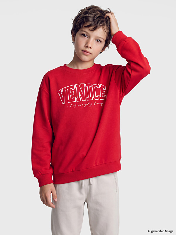 LCW Kids Printed Boys' Thick Sweatshirt