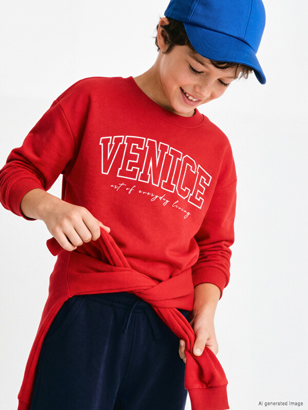 LCW Kids Printed Boys' Thick Sweatshirt