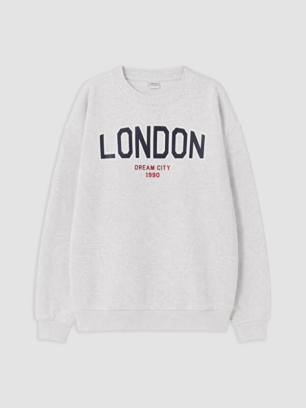 LCW Kids London Baskılı Erkek Çocuk Kalın Sweatshirt
