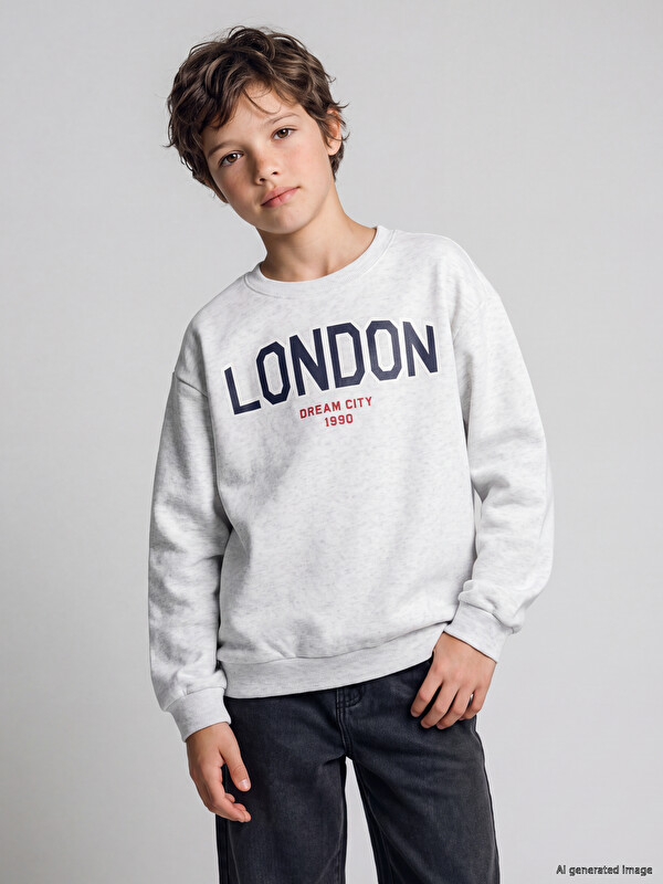 LCW Kids Hanorac Gros Imprimat London pentru Băieți
