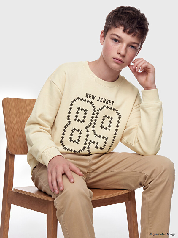 LCW Kids Printed Thick Boys' Sweatshirt