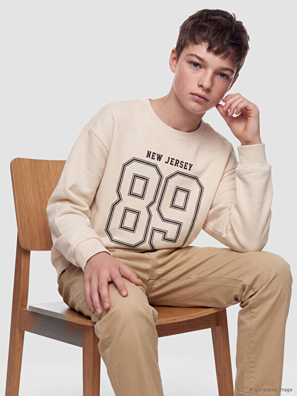 LCW Kids Printed Thick Boys' Sweatshirt