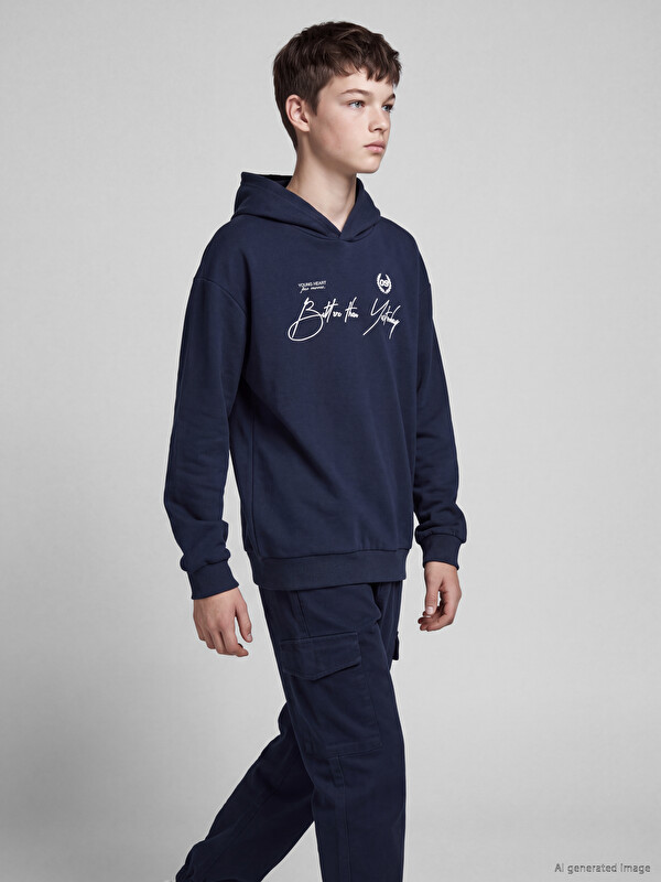 LCW Kids Printed Boys' Thick Sweatshirt